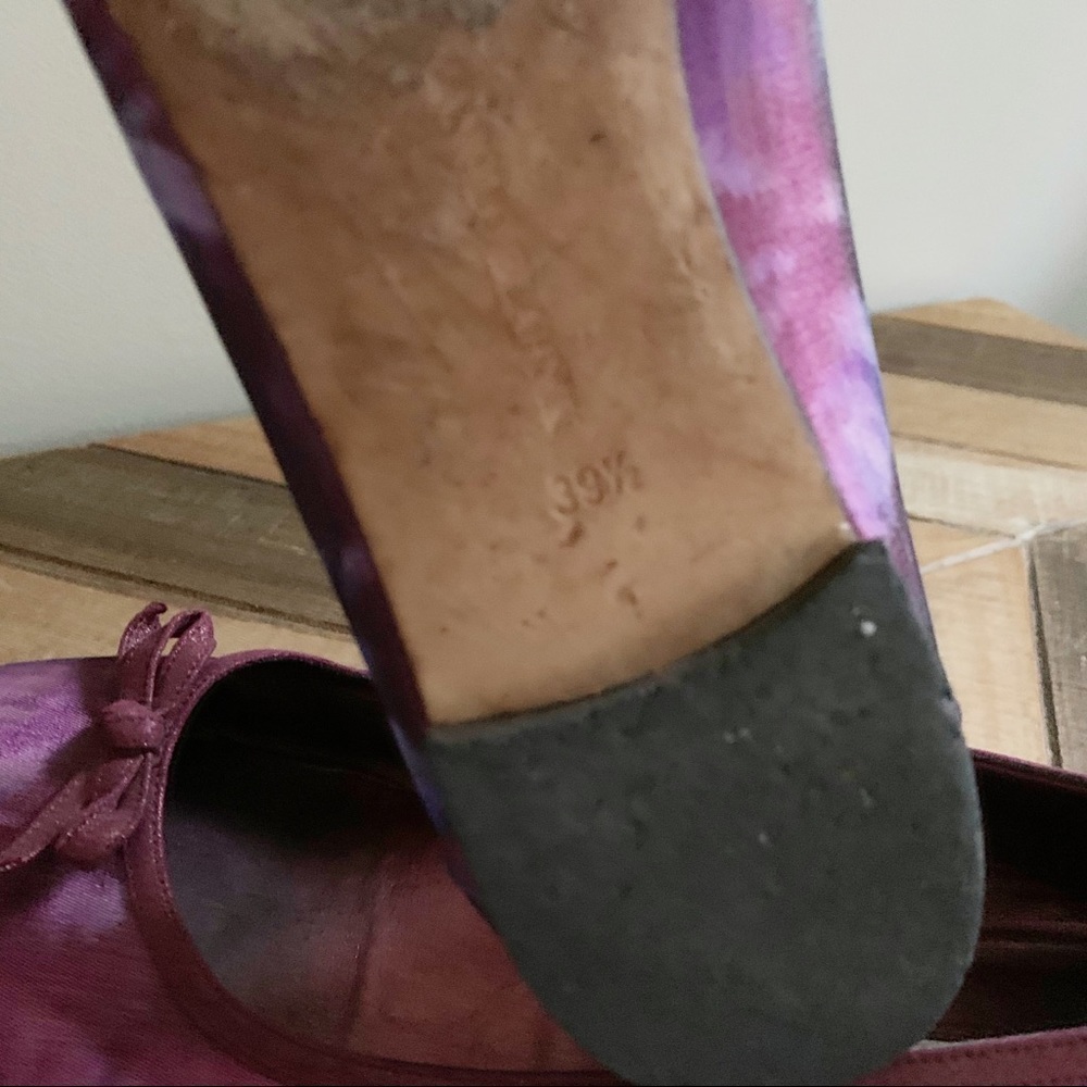 Manolo Purple Silk Floral Flats - Picture 12 of 13